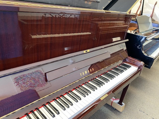 1988 Yamaha U1 Studio Upright Piano, High Gloss Mahogany